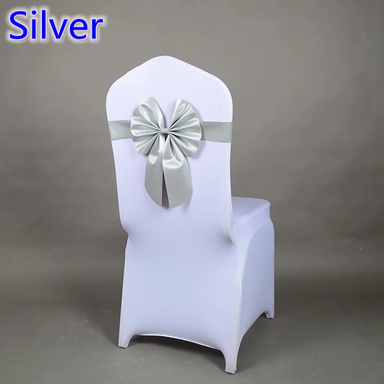 Серебристо серый цвет Φ лайкра стрейч лента галстук бабочка украшение для