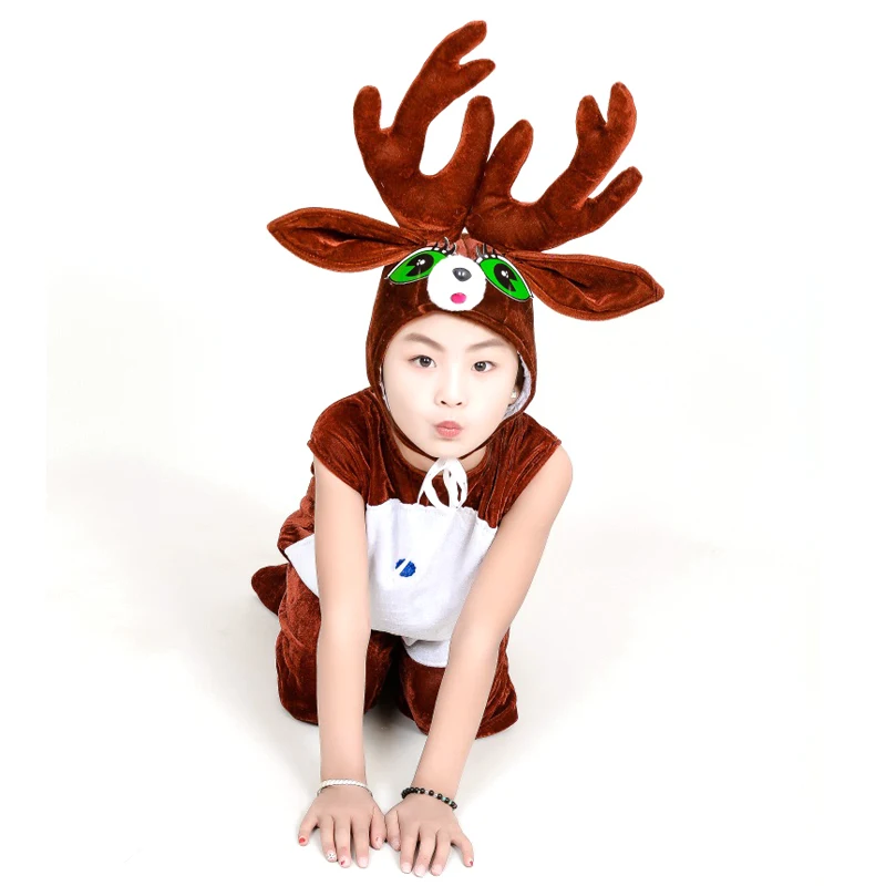 Детский Рождественский костюм с оленями маскарадный животными для косплея