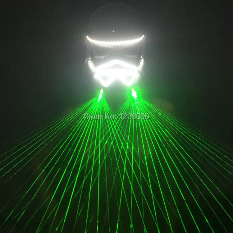 Зеленая лазерная светодиодная светящаяся маска для ночного клуба лазерное шоу
