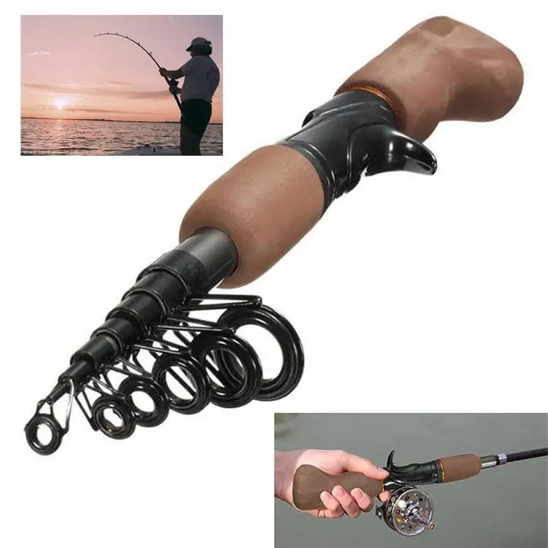 

1.6M Carbon Fiber Fishing Rod Portable Carbon Fiber Telescope Fishing Rod Travel Sea Rock Spinning Pole Fishing Accessories