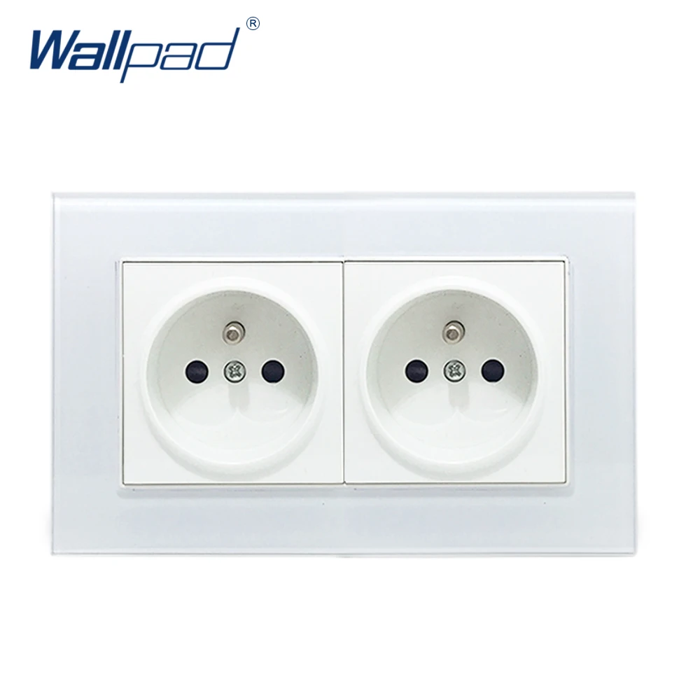 Двойная французская розетка Wallpad стеклянная рамка 110 250 В 16 А двойная Европейская