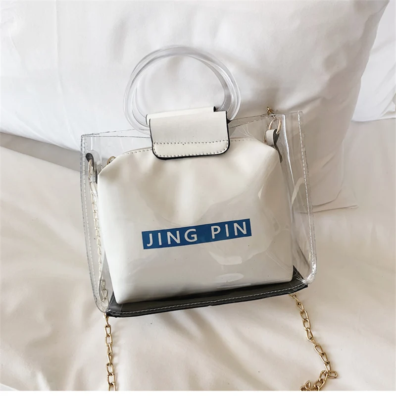 Женская прозрачная сумка через плечо сумочка клатч квадратная сумка-тоут крутые