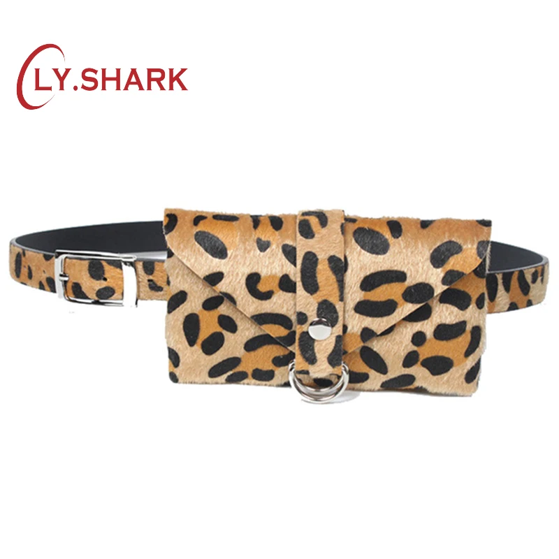 LY. SHARK новинка 2019 Haima Mao Дамский ремень Леопардовый принт карманы на талии тонкий