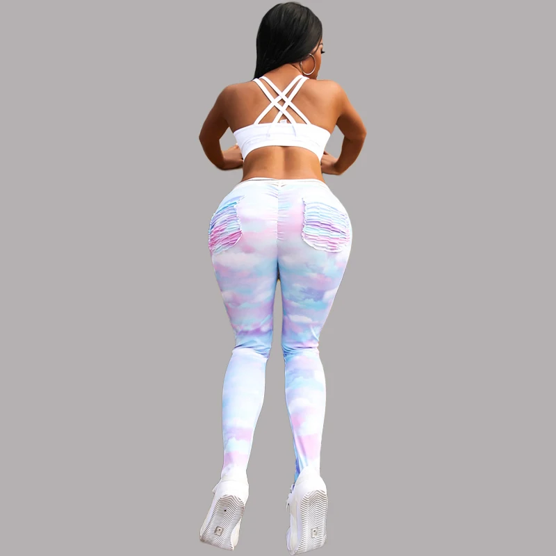 2019 Slim fit rainbow Пуш Ап Большие размеры леггинсы для фитнеса с высокой талией