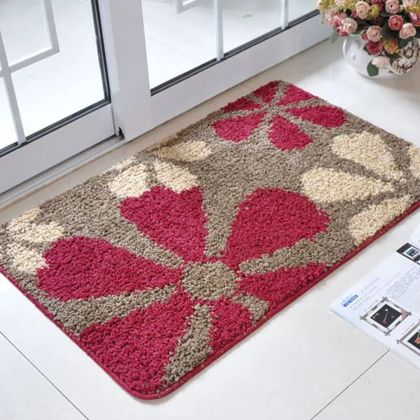 Flower Absorbent Bath Door Mats Slip Resistant Feet | Дом и сад