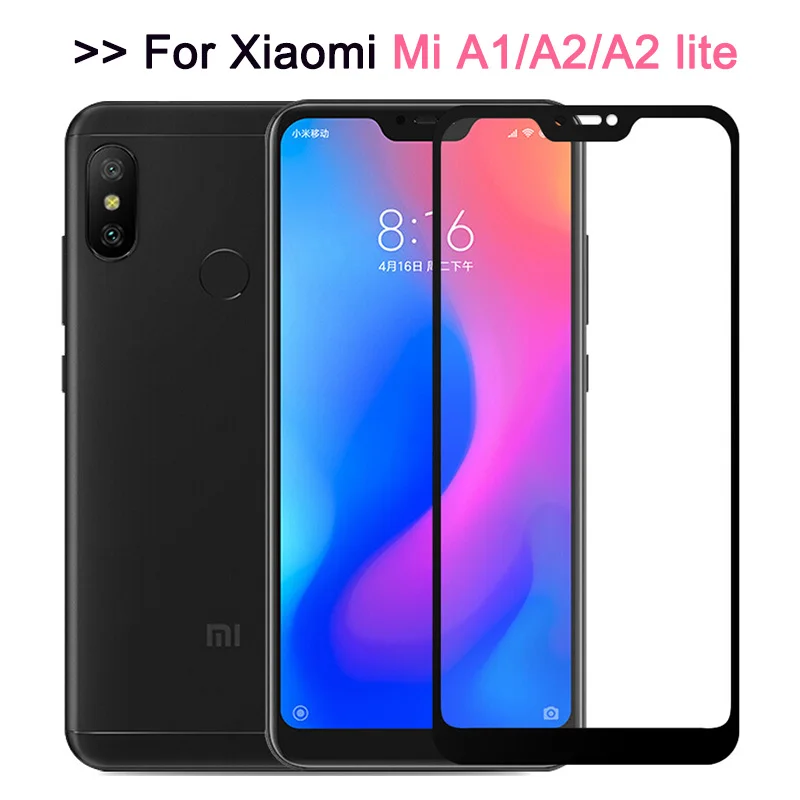 Чехол из закаленного стекла с полным покрытием для Xiaomi mi a2 lite Защитная пленка