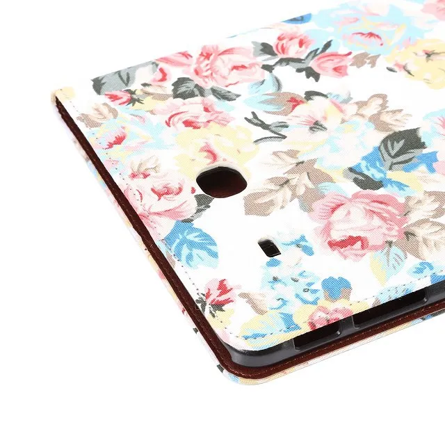 Роскошный кожаный чехол книжка с цветочным принтом для Samsung Galaxy Tab E 9 6 дюйма T560