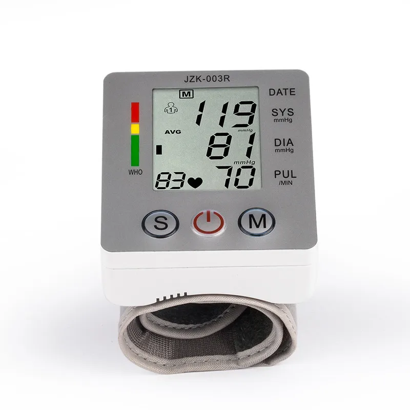 Серебристый Тонометр для измерения давления давление танометр Здравоохранения Tensiometro цифровой крови Давление наручные тонометр на запястье автоматический тонометр крови Давление метр манжета для тонометра пульсметр - Цвет: Серебристый