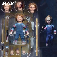 collectible 7 chucky childs play scary bride of chucky horror good guys pvc action figure model toy doll 10cm for fans gifts