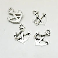 10pcs 19x15mm vintage alloy anchor charms for necklace bracelet earring keychain diy jewelry making accessories wholesale