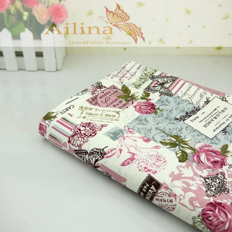 lowest price * Retro Butterfly Rose Linen fabrics Tablecloths cloth cushion pillow linen fabric 145*100cm | Дом и сад