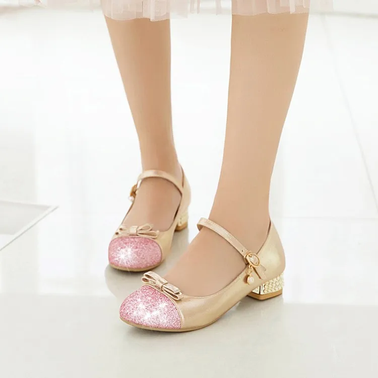 

Женские туфли на высоком каблуке, туфли-лодочки больших размеров 11, 12, 13, 14 с бантом-бабочкой и блестками, с круглым носком и закрытым носком