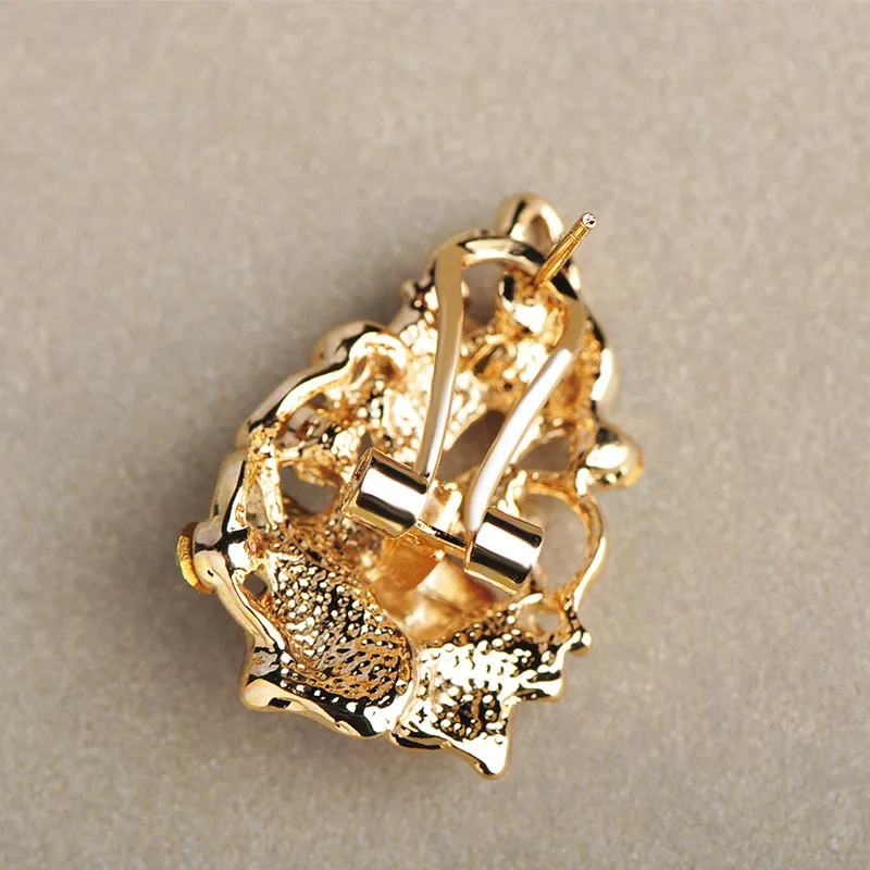 Женский комплект украшений Blucome из сережек и кольца с зелеными розами вечерние