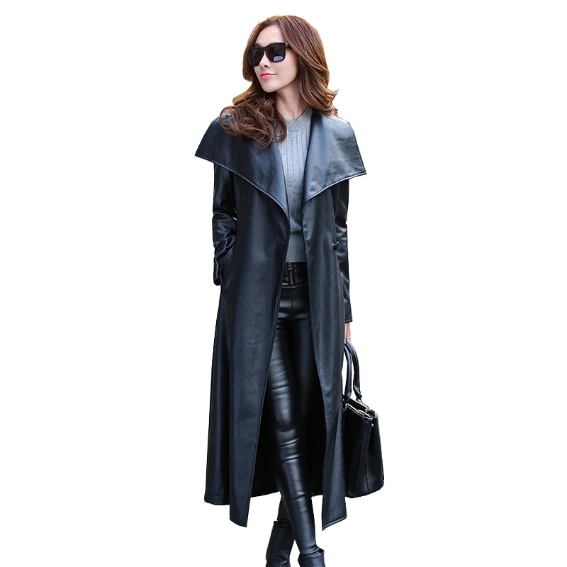 

2018 Spring Jaqueta Couro Jacket Full Special Offer Genuine Streetwear Women 's Long Coat Winter New Women' Big Slim Windbreaker