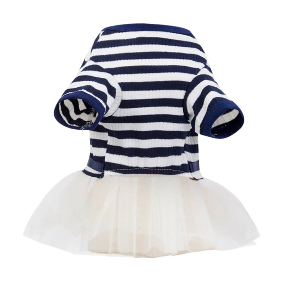 Платье для собак Transer маленьких темно-синее модное милое платье с бантом из