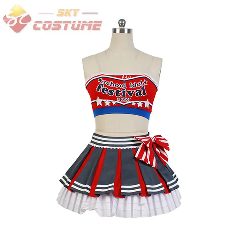 Карнавальный костюм Lovelive Love Live Cheerleader Маки нисикино платье для Хэллоуина аниме