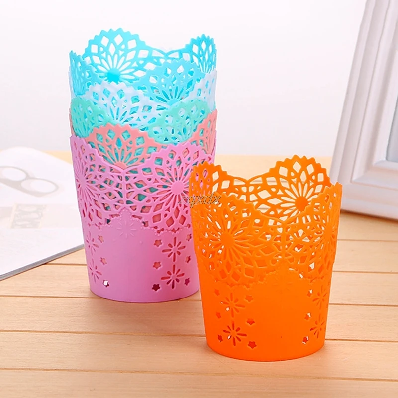 Полый Цветочный держатель для карандашей и кистей настольный органайзер подарок