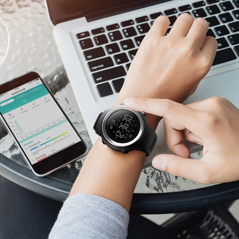 Мужские Цифровые Смарт-часы с Bluetooth фитнес-шагомер спортивные часы калориями