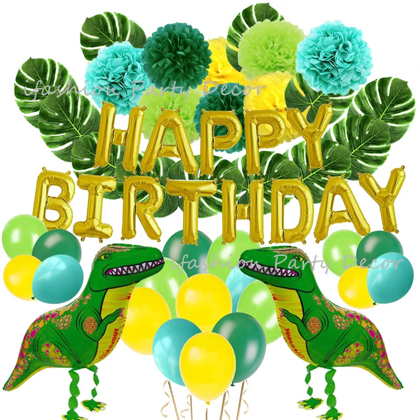 Динозавр вечеринка Гавайская Луау для вечеринки в стиле сафари детского душа