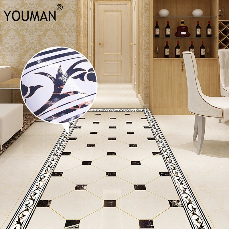 

Wallpapers youman PVC Waterproof Wallpaper Border Home Decor for Kitchen Bathroom Tiles Waist Line Self-Adhesive Wallpaper Walls