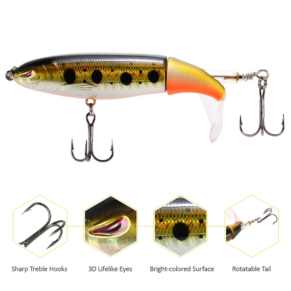 Lixada 4 дюйма 13 г Whopper Plopper Искусственная верхняя приманка для рыбной ловли