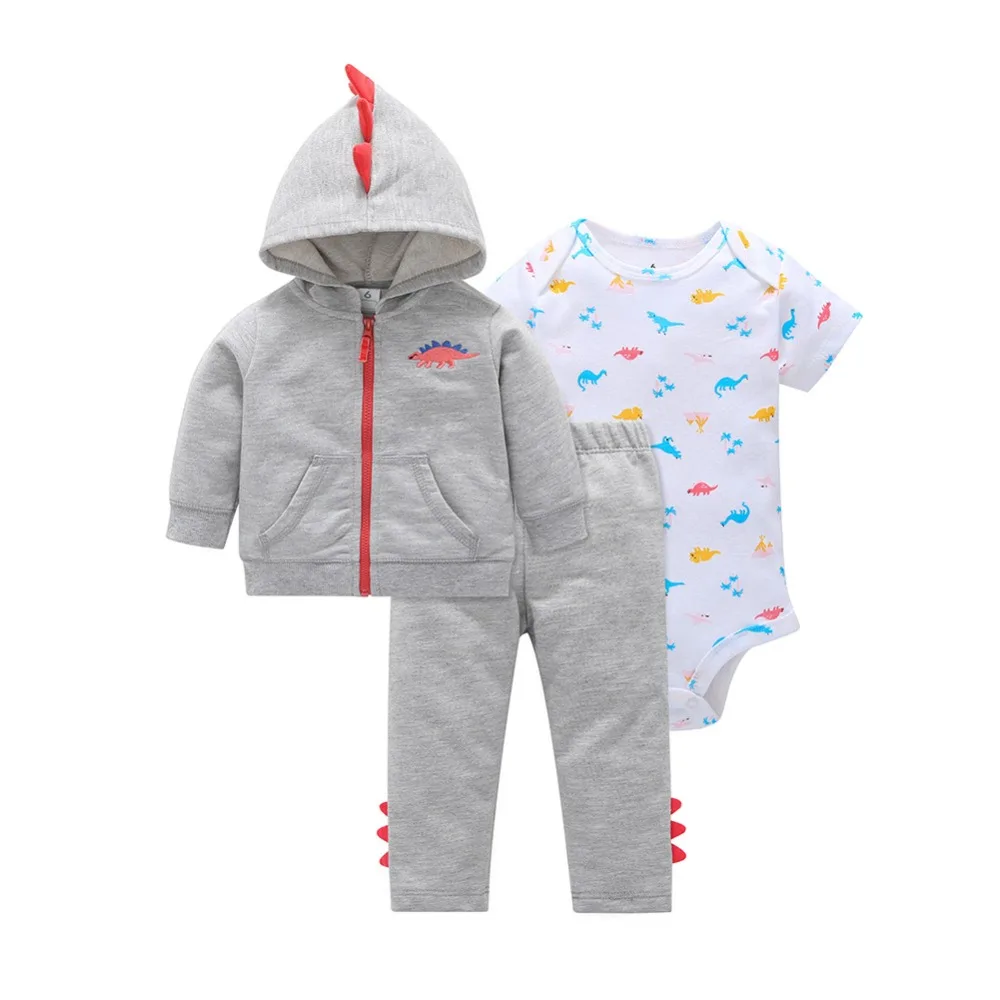 

2019 Toddler Girl 3 pcs Cartered Clothing Set (Heart Hooded Coat+Long Sleeve Bodysuit+Long Pants) 6 to 24 Months Baby