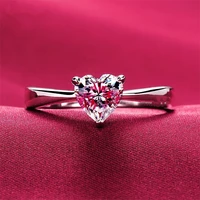 romantic love ring for lover 1ct heart shape 925 sterling silver ring for women best jewelry gift