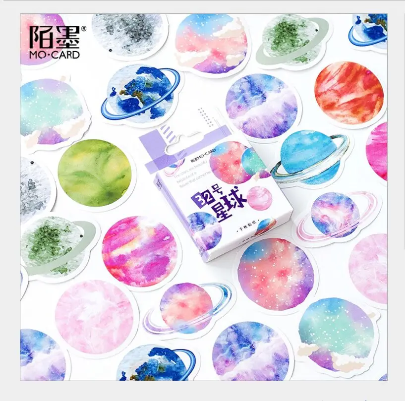 

45Pcs/pack Color planet stars sky space decoration sticker DIY planner diary scrapbooking label stickers escolar