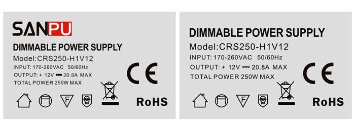 SANPU 12 V Dimmable Светодиодный источник питания 250 W 20A 12VDC Постоянный СВЕТОДИОДНЫЙ регулятор напряжения 0-10 V Traic SCR 220 V-12 V трансформатор CRS250-H1V12