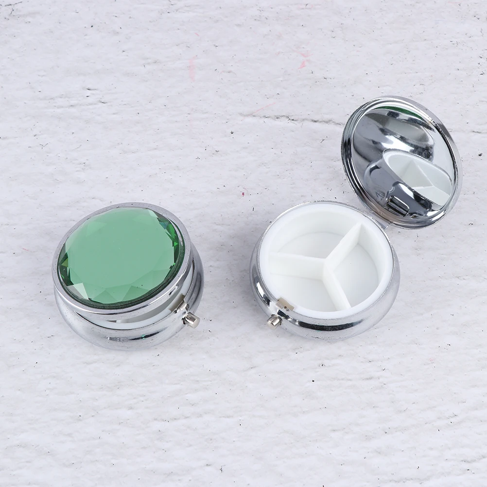 3 сетки металлический круглый складной ящик для лекарств портативный карманный