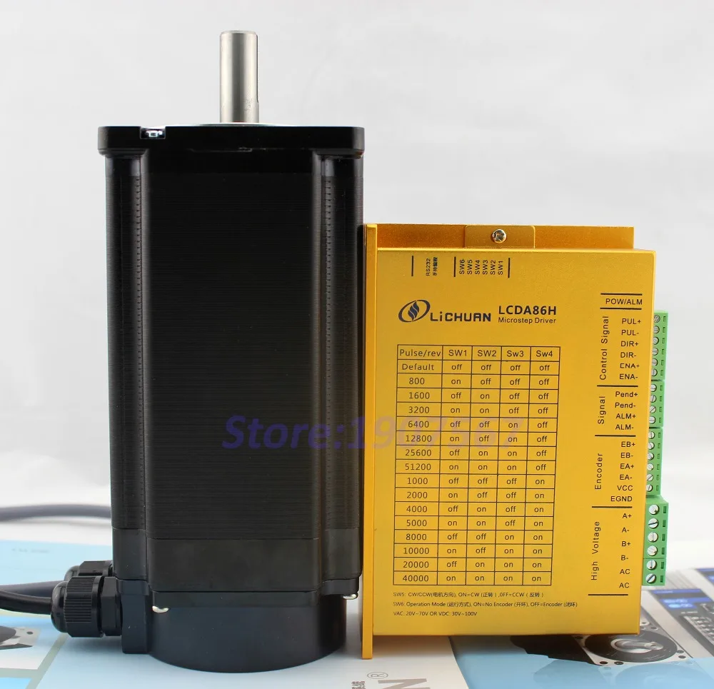 Lichuan Nema34 12N. m серводвигатель с замкнутым контуром LC86H2160 L-156mm LCDA86H Замена 2HSS86H Гибридный ступенчатый серводвигатель CNC контроллер