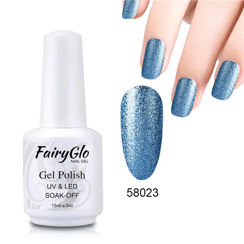 FairyGlo 15 мл Супер Bling Platinum Гель-лак блеск белая бутылка УФ гель лак для ногтей гель светодиодный праймер гель лак для ногтей эмаль - Цвет: 58023