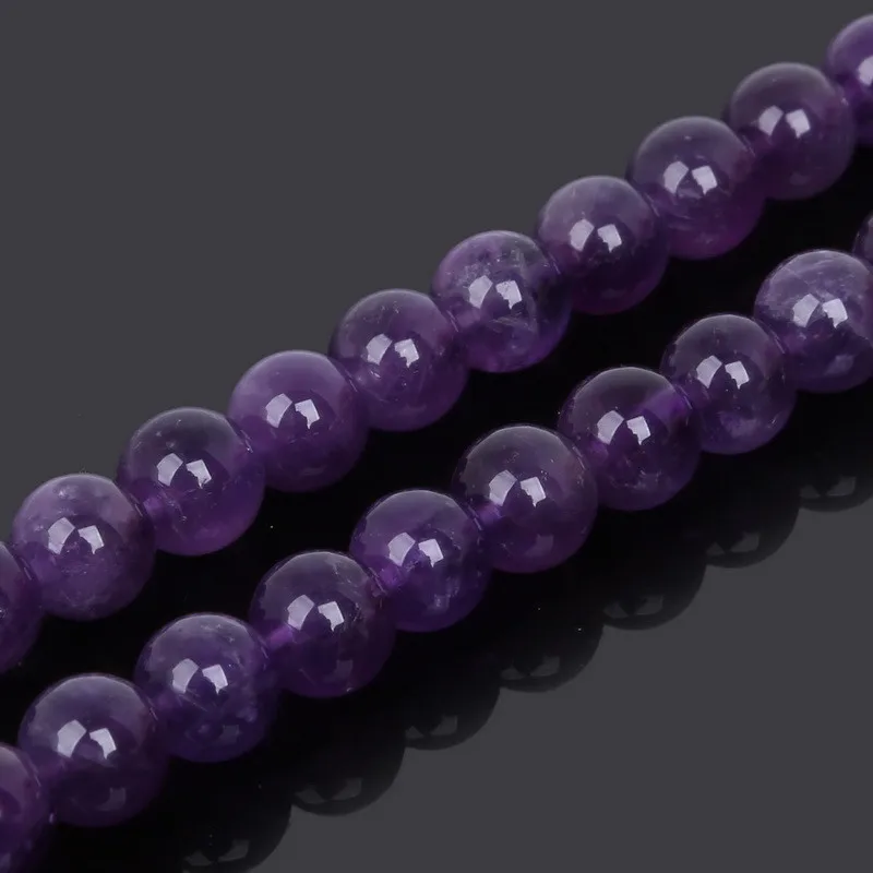 NiceBeads, 4, 6, 8, 10 мм, фиолетовые бусины, Натуральный Камень Amythest, бусины для рукоделия, свободные бусины для женщин, бисер для изготовления ювелирных изделий, пряди, сделай сам