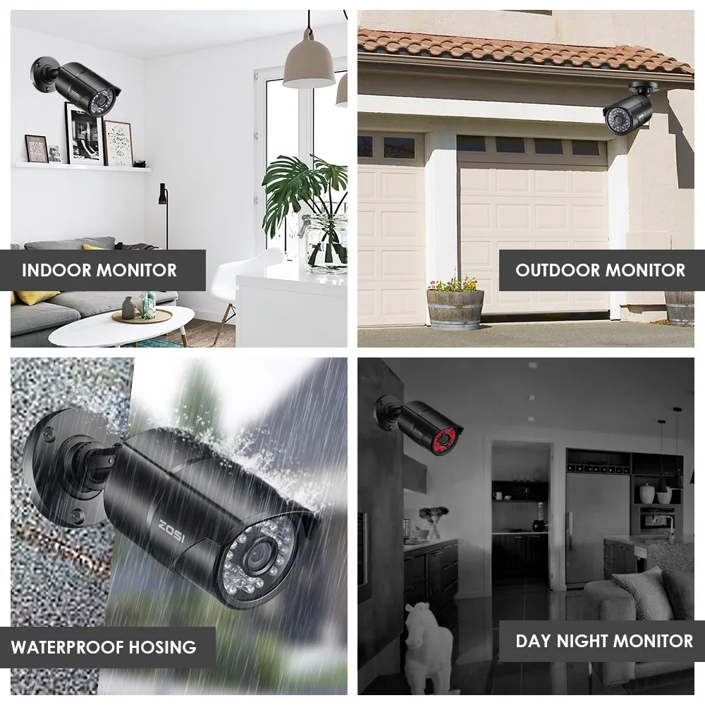 ZOSI 1080P 2MP 16 канальный CCTV система TVI рекордер DVR комплект пуля водонепроницаемый видео ИК фильтр ночного видения наружная камера