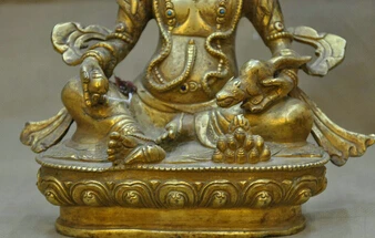 Бесплатная доставка тибетская Тантра позолоченная желтая Бронзовая статуэтка