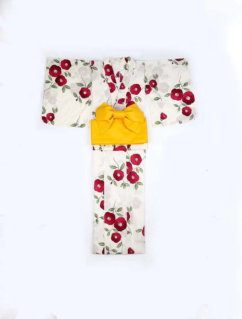 Red Camellia Pure Cotton Japanese Formal Kimono Set | Тематическая одежда и униформа
