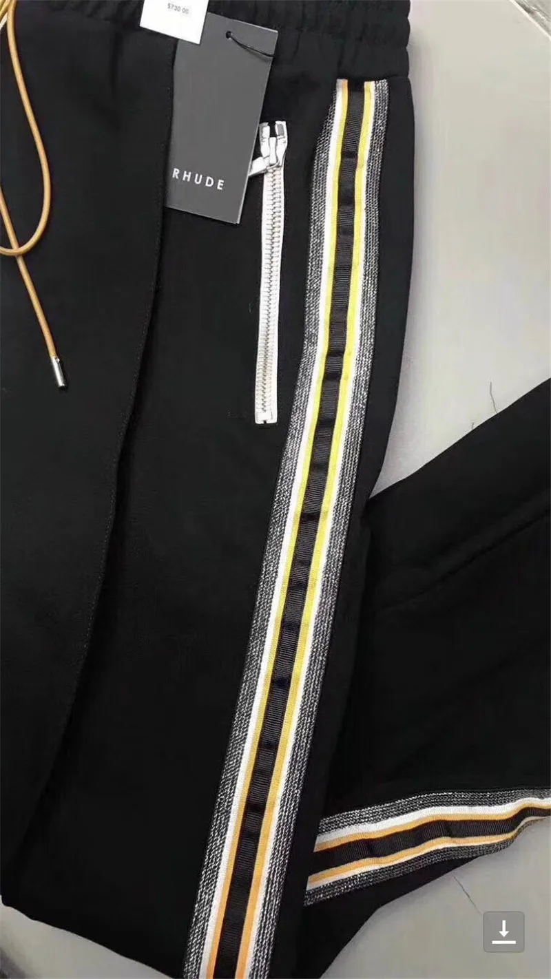 RHUDE женские спортивные брюки для мужчин 1:1 высокое качество riri молния RHUDE Drawstring осень-зима бегунов Брюки