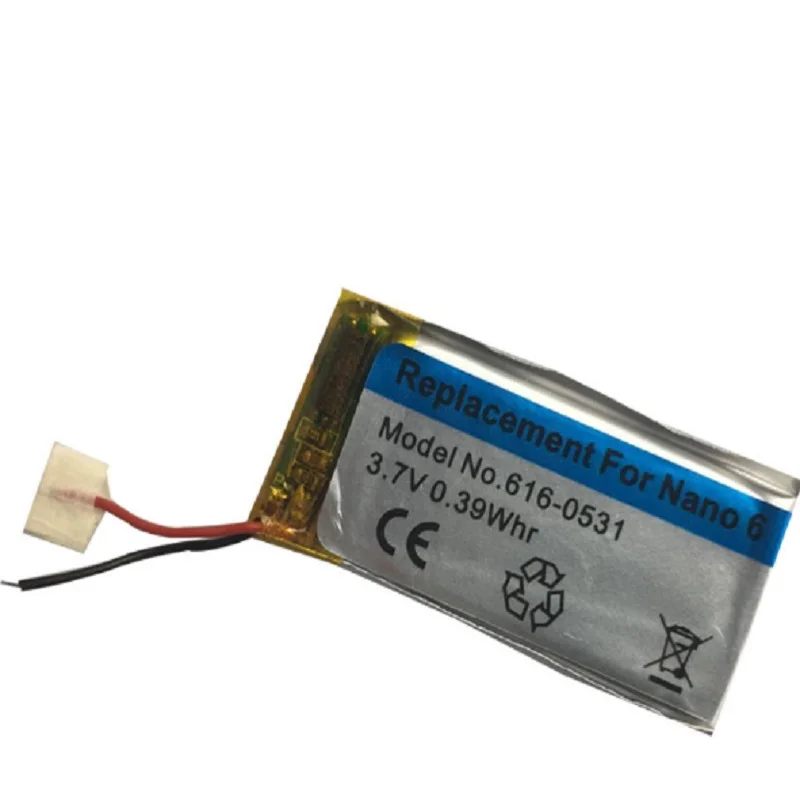 

3.7V Li-ion Battery Replacement 330mAh for iPod Nano 6 6th Gen 8GB 16GB with Free Tools