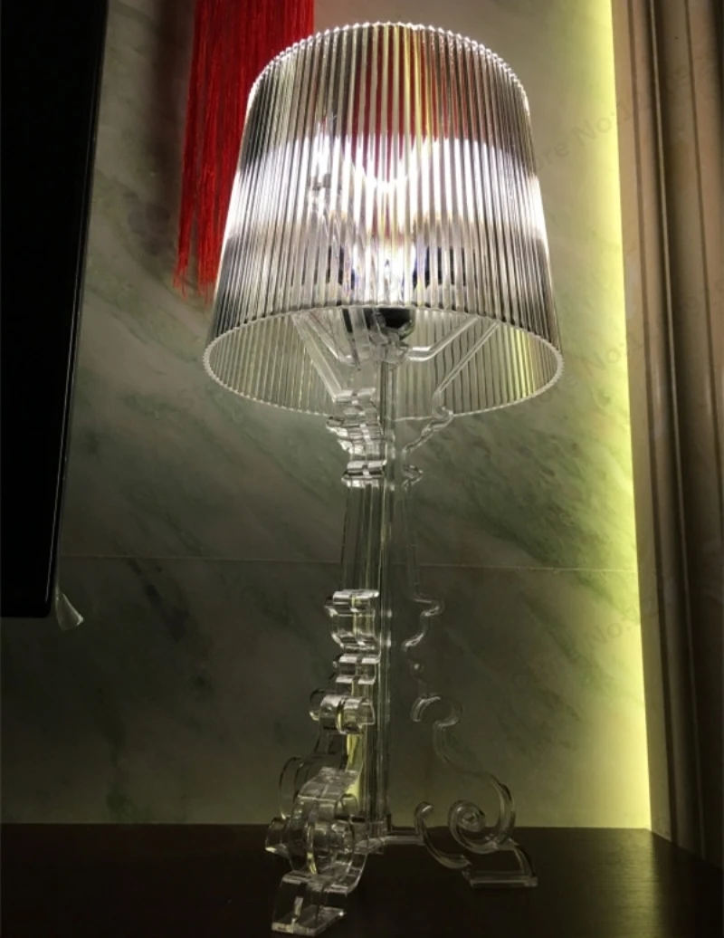 GZMJ Wonderland Modern Transparent ABS Plastic Phantom Shadows Bedroom Bedside Table Lamps LED Reading Desk Lights Home Lighting