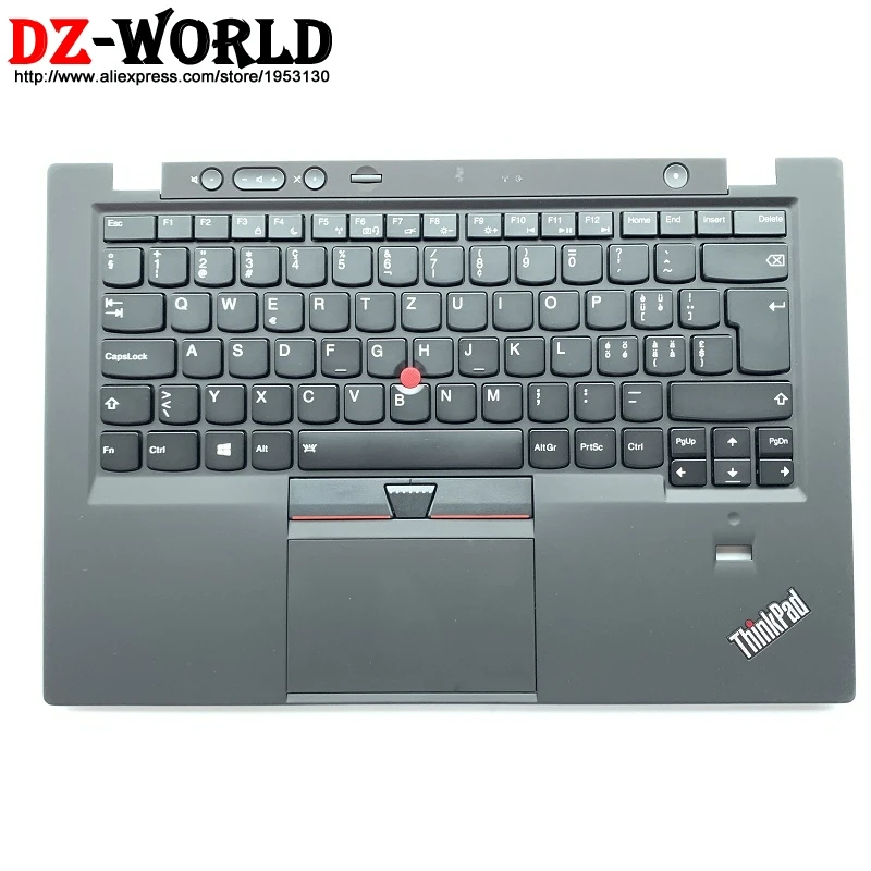 

New Upper Case with Swiss Backlit Keyboard Touchpad for Lenovo Thinkpad X1 Carbon 1st Backlight Teclado Palmrest C Cover 00HT027