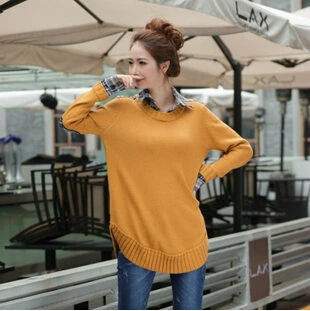 Женский свитер размера плюс новинка 2016 вязанные пуловеры длинные модные зимние