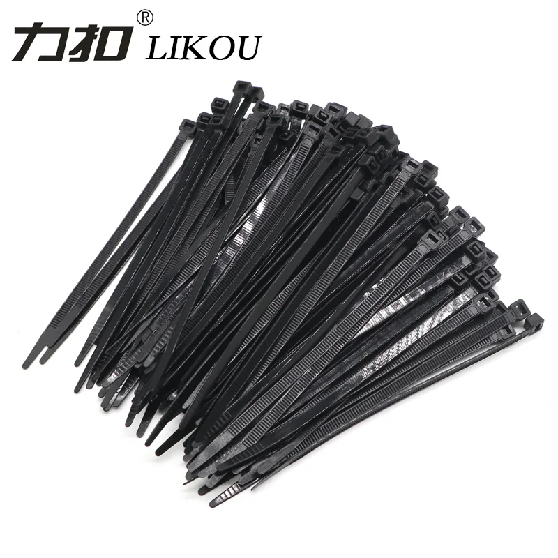 Фото Нейлоновая завязка для кабеля LIKOU, 5x150, 5x200, 5x300, 5x400, 5x500 ширины 4,8 мм, оптовая продажа, пластиковые самоблокирующиеся кабельные стяжки, 250 шт., че... №2