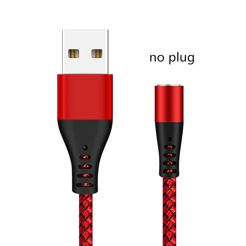 Red Cable No Plug GREENPORT Круглый Магнитный кабель Micro usb type C кабель для iphone xs max samsung S8 S9 зарядки мобильного телефона Android зарядное устройство Шнур - Цвет: Red Cable No Plug