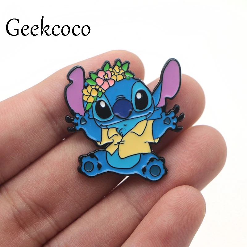 Stitch Lilo Jumba Jookiba цинковый сплав булавки для галстука значки para рубашка сумка Одежда Кепка рюкзак броши для обуви Значки украшения J0082