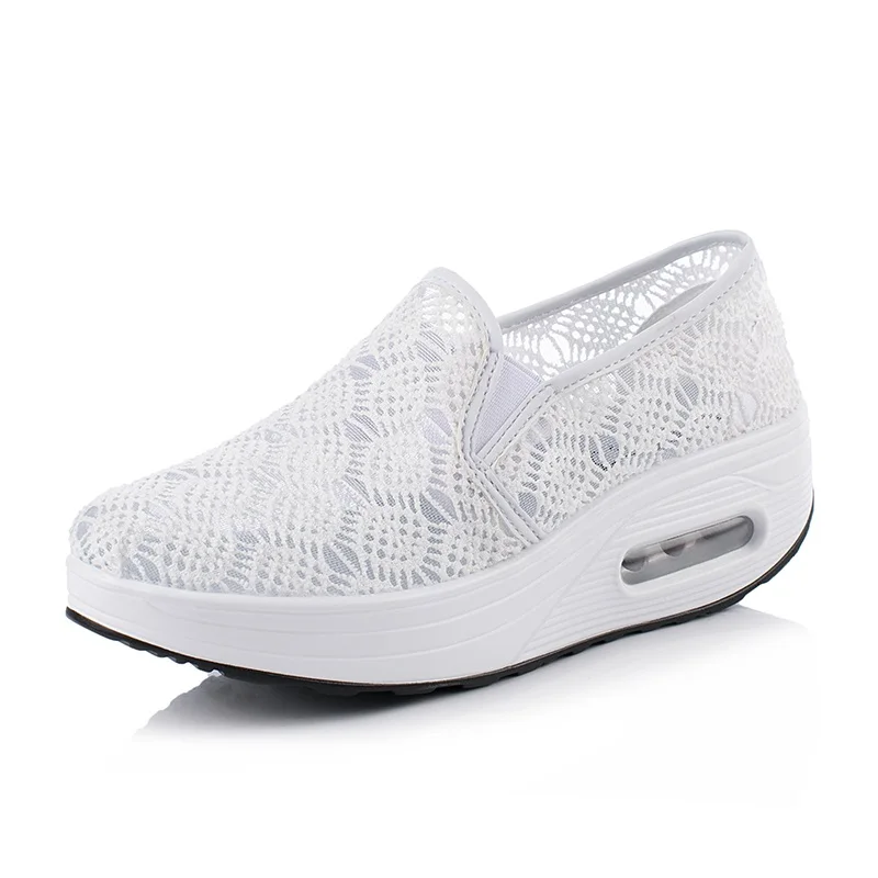 Туфли женские кружевные ульсветильник кие дышащие на платформе с вырезами