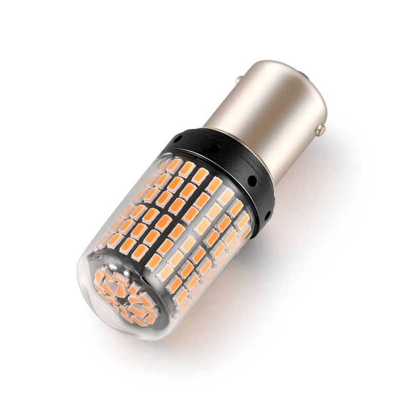 2 шт. 1156 P21W BA15S PY21W BAU15S Canbus автомобильная лампа 144SMD 12-24 В без гипер-вспышки задний тормоз сигнальный светильник поворота для Audi Passat