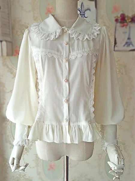 

Long Sleeves Lolita Blouse Gigot Lolita Dress Cotton Ruffle Tiered Lolita Dress Sleeveless Plum Blossom Printed Lolita Dress !