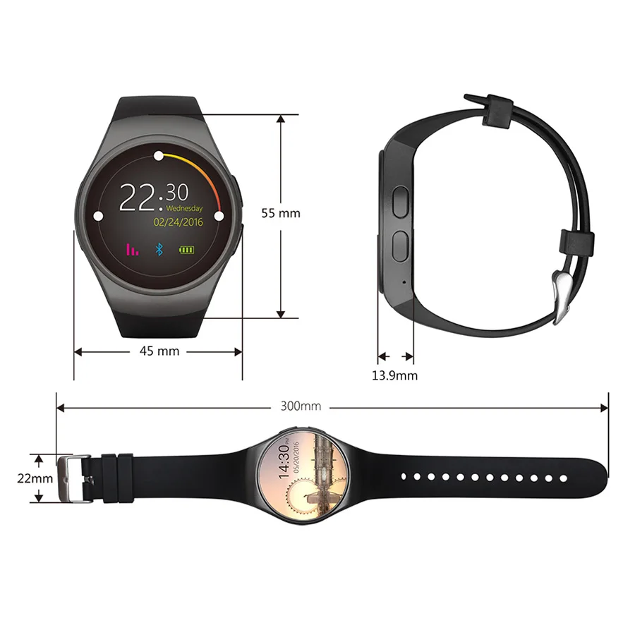 KOSPET KW18 Bluetooth Смарт часы полный экран Поддержка SIM 1," сенсорный экран MTK2502C бизнес смарт часы телефон