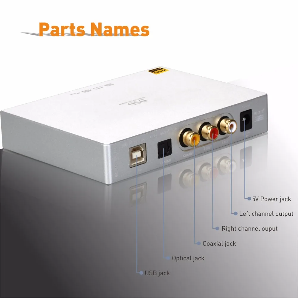 SMSL M8A родной DSD512 HIFI декодер Поддержка доп ЦАП ES9038 PCM768kHz Micro USB усилитель оптический коаксиальный Вход RCA Выход