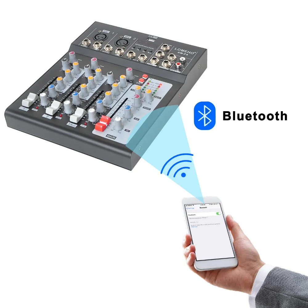 Lomoeho AM F4 2 подойдет как для повседневной носки так + 1 стерео 4 Каналы Bluetooth USB 48В